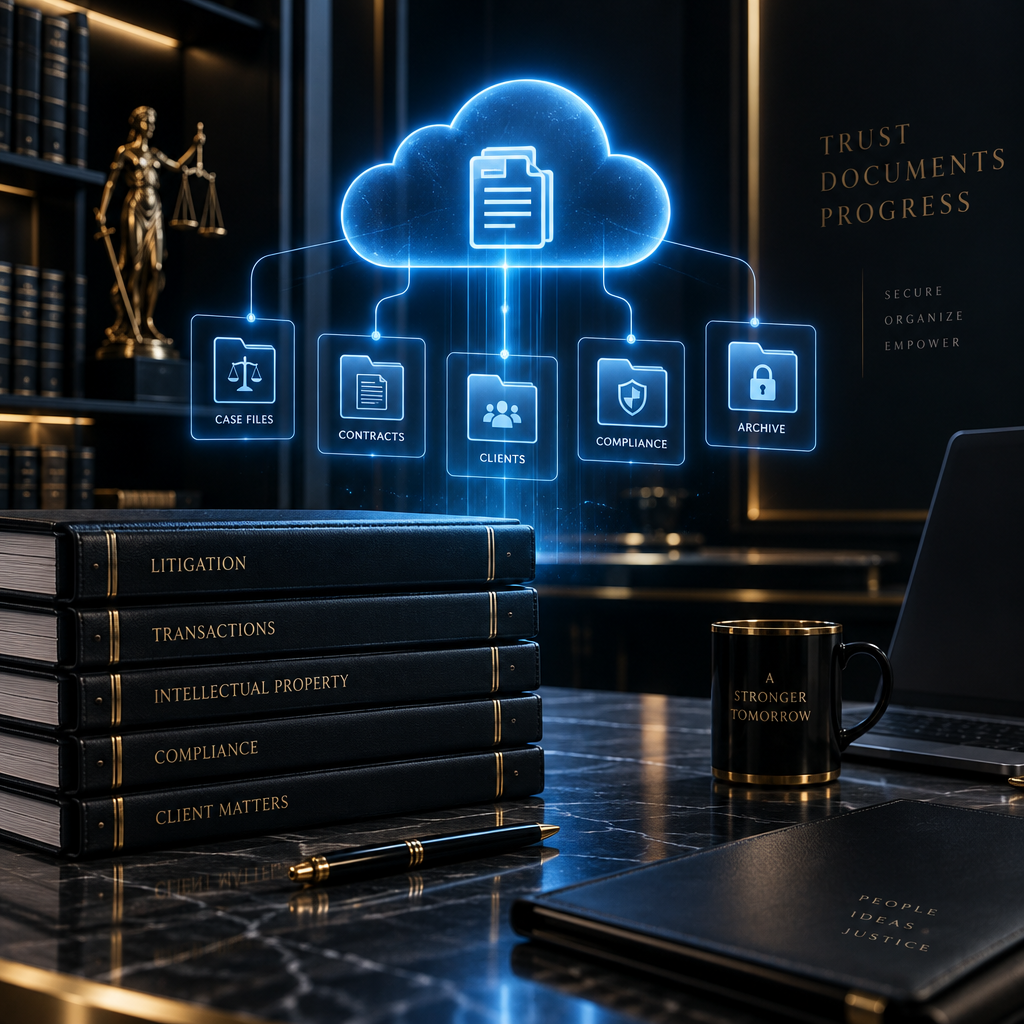 Digital cloud document management system for legal document retrieval